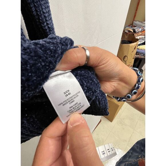 Time and Tru Womens Pullover Mock Neck Pullover Cotton Sweater Blue S/4-6 - Picture 5 of 7